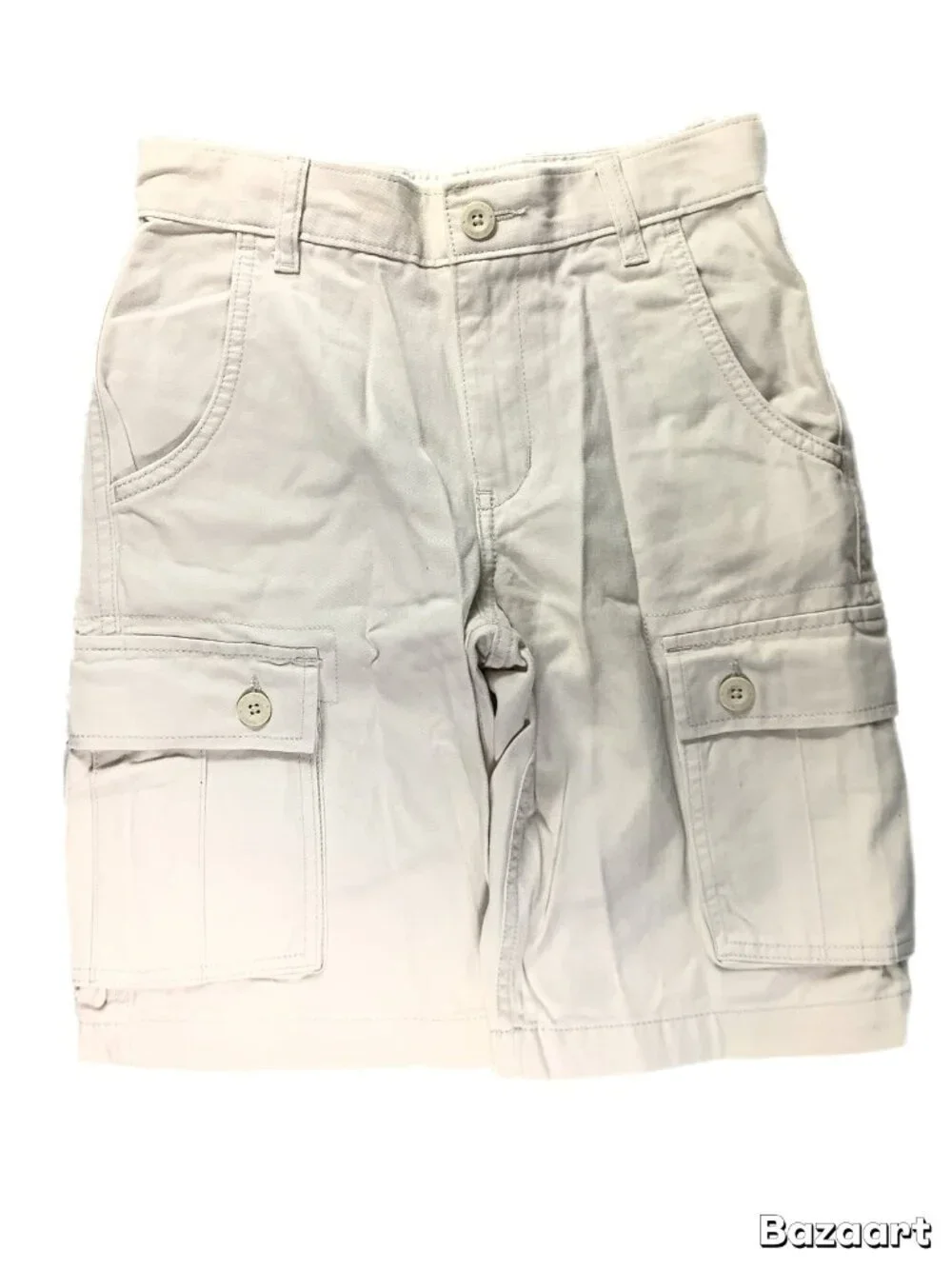 Lot of 2 Old Navy Boys Shorts Size 8 Plaid & Khaki Cargo Built-In Belts